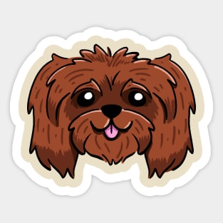 Brown mid haired shih tzu Sticker